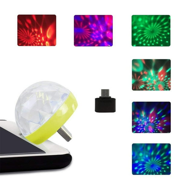 USB Mini LED RGB Disco Stage Light Party Club DJ KTV Home Magic Phone Ball Lamp